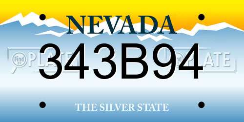 343B94 Nevada License Plate