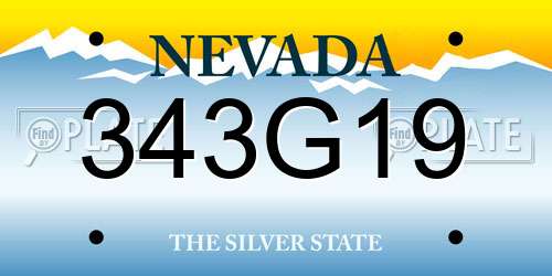 343G19 Nevada License Plate