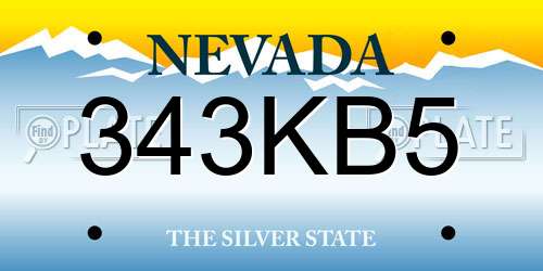 343KB5 Nevada License Plate