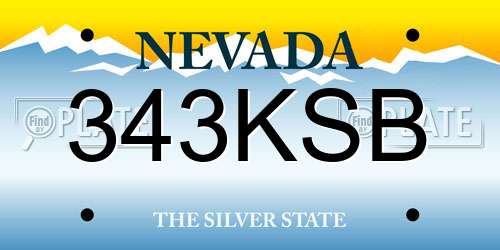 343KSB Nevada License Plate