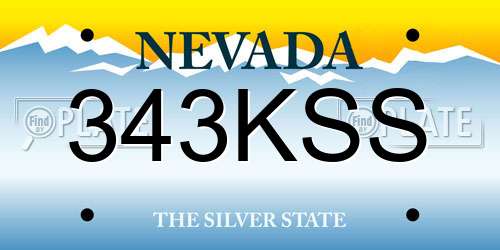 343KSS Nevada License Plate
