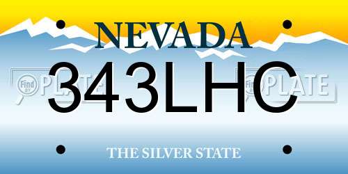343LHC Nevada License Plate