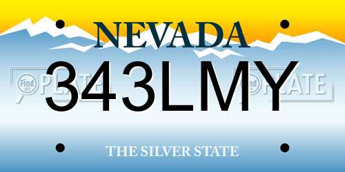343LMY Nevada License Plate