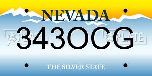 343OCG Nevada License Plate