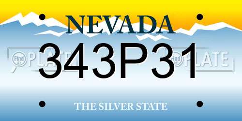 343P31 Nevada License Plate