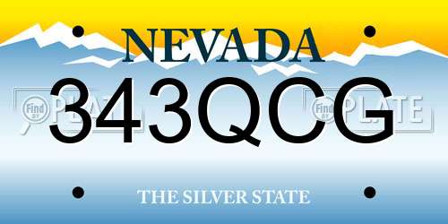 343QCG Nevada License Plate
