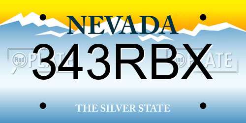 343RBX Nevada License Plate
