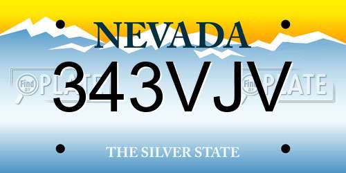 343VJV Nevada License Plate