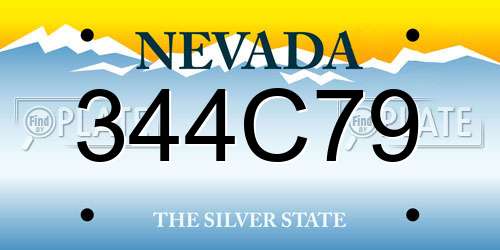 344C79 Nevada License Plate