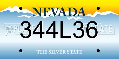 344L36 Nevada License Plate