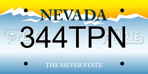 344TPN Nevada License Plate