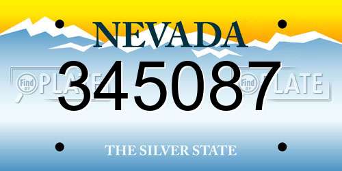345087 Nevada License Plate