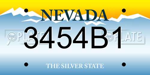 3454B1 Nevada License Plate