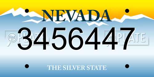 3456447 Nevada License Plate