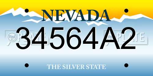 34564A2 Nevada License Plate