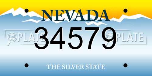 34579 Nevada License Plate