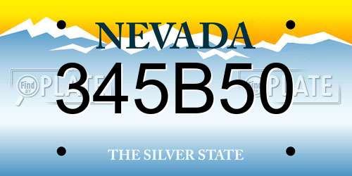345B50 Nevada License Plate