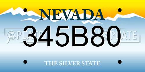 345B80 Nevada License Plate
