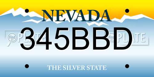 345BBD Nevada License Plate