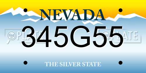 345G55 Nevada License Plate