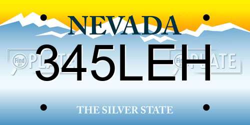 345LEH Nevada License Plate