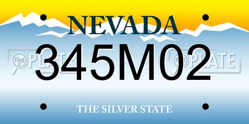 345M02 Nevada License Plate