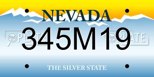 345M19 Nevada License Plate