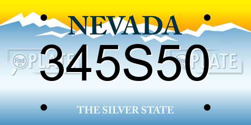 345S50 Nevada License Plate