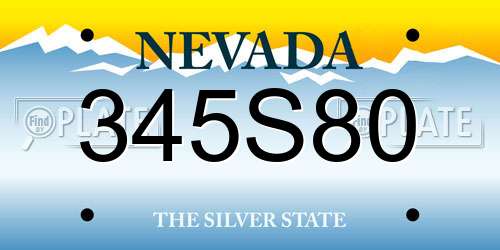 345S80 Nevada License Plate