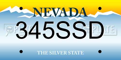 345SSD Nevada License Plate
