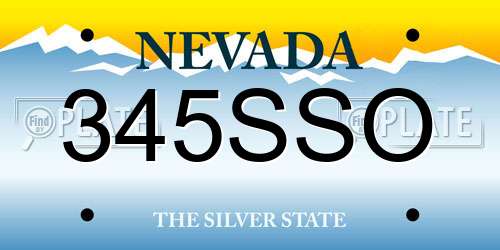 345SSO Nevada License Plate