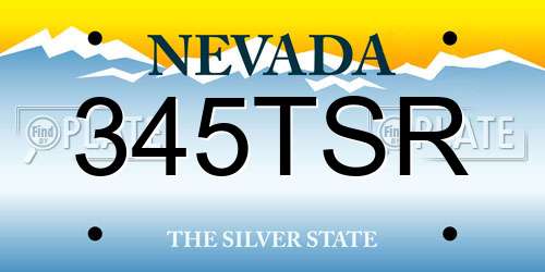 345TSR Nevada License Plate