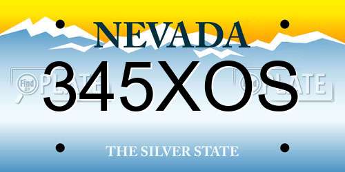 345XOS Nevada License Plate