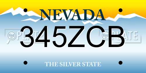 345ZCB Nevada License Plate