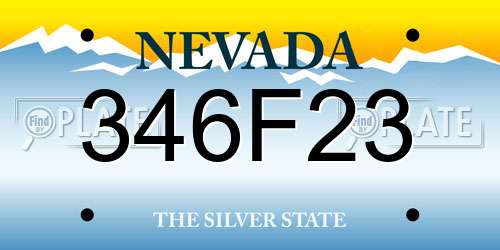 346F23 Nevada License Plate
