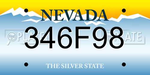 346F98 Nevada License Plate