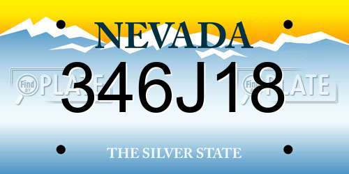 346J18 Nevada License Plate
