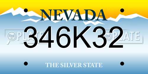 346K32 Nevada License Plate