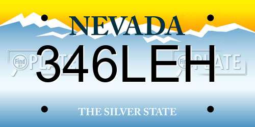 346LEH Nevada License Plate