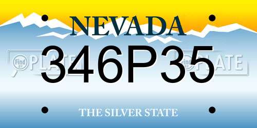 346P35 Nevada License Plate