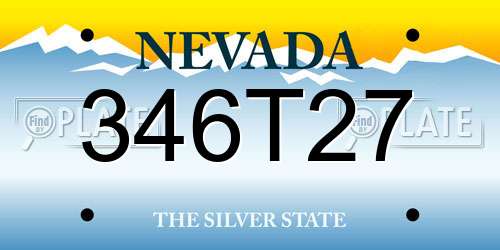 346T27 Nevada License Plate