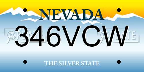 346VCW Nevada License Plate