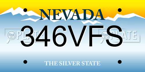 346VFS Nevada License Plate