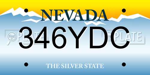 346YDC Nevada License Plate