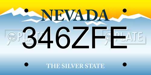 346ZFE Nevada License Plate