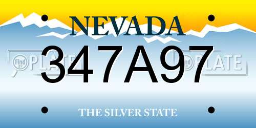 347A97 Nevada License Plate