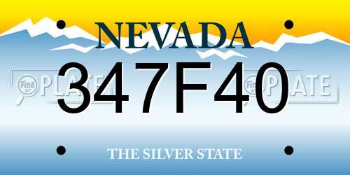 347F40 Nevada License Plate