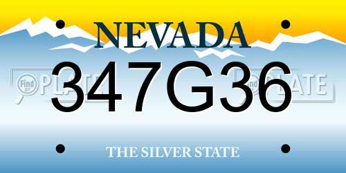 347G36 Nevada License Plate