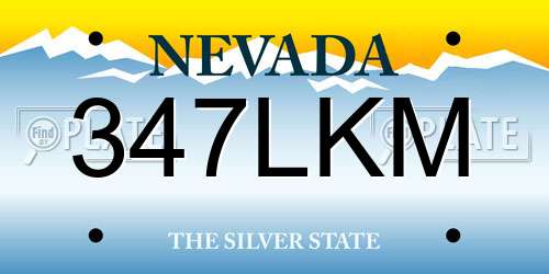 347LKM Nevada License Plate