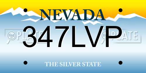 347LVP Nevada License Plate